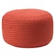 Santa Rosa Woven Jute-look Indoor/ Outdoor Solid Pouf - 18"X18"X12" - Red
