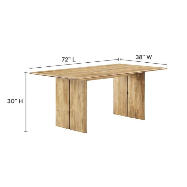 dimension image slide 1 of 4, Amistad 72" Wood Dining Table and Bench Set