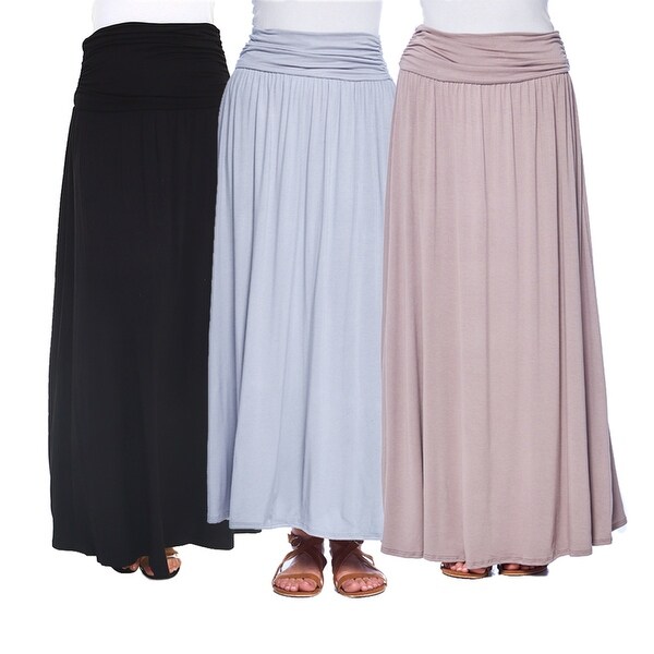 black ruched maxi skirt
