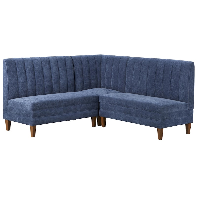 Lifestorey Kerrington 3-Piece Channel Back Upholstered Banquette Set