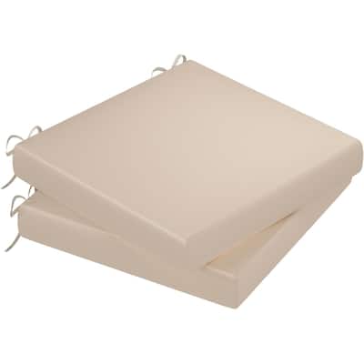 AECOJOY Outdoor Chair Cushions, 19 x 18.5 x 3 Inch Seat Cushions with Adjustable Straps and Hidden Zipper for Patio Furniture