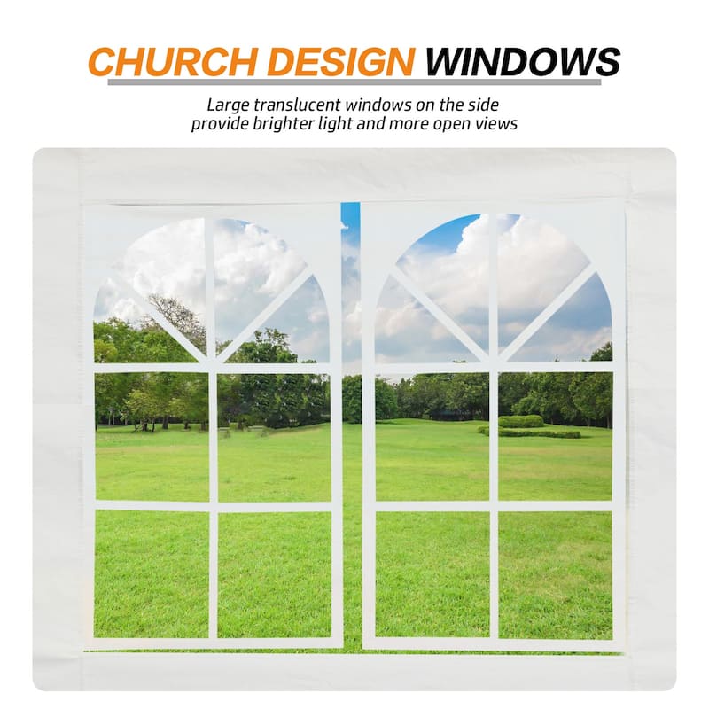Aoodor Marquee Party Tent with Church Window Sidewalls ,Waterproof Pavillion Tent ,Outdoor Event Tent,Wedding Party Tent