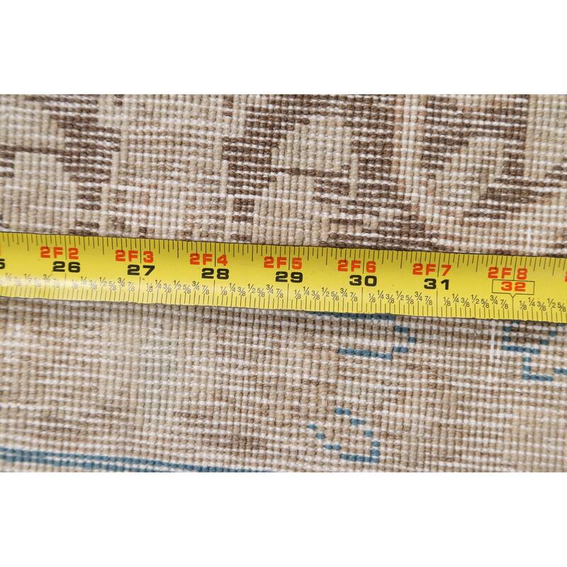 Muted Distressed Kerman Persian Area Rug Wool Hand-knotted Carpet - 6'3" x 9'11"