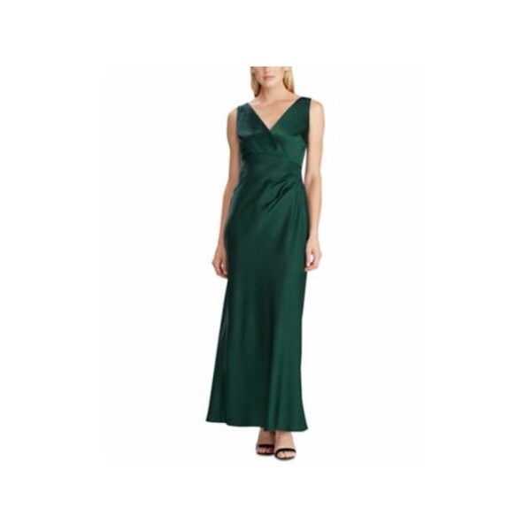 RALPH LAUREN Green Sleeveless FullLength Dress 12