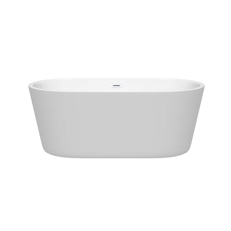 Wyndham Collection Carissa 60-inch White Freestanding Soaking Bathtub
