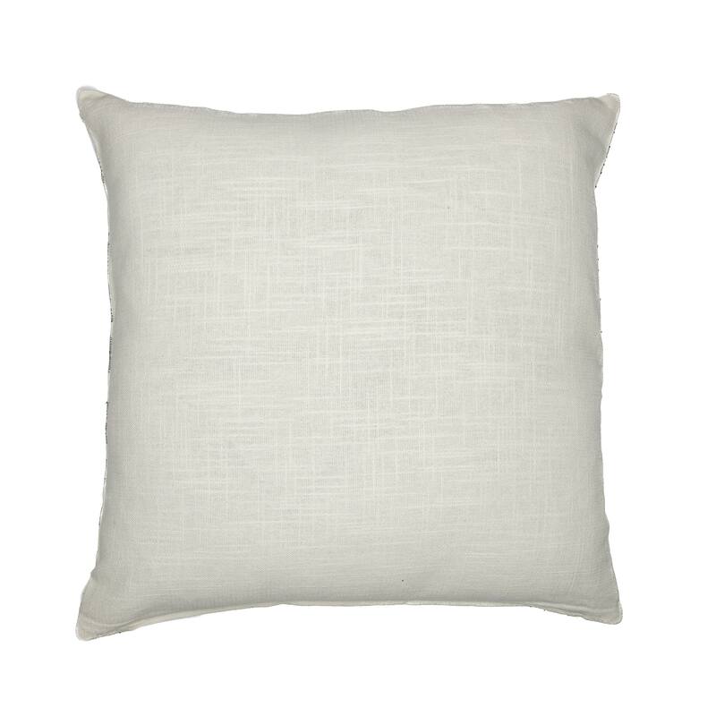 Checkered Embroidered Square Throw Pillow - 20" - White and Black