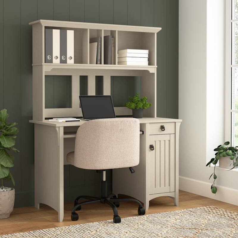 Bush Furniture Salinas Small Computer Desk with Storage Hutch