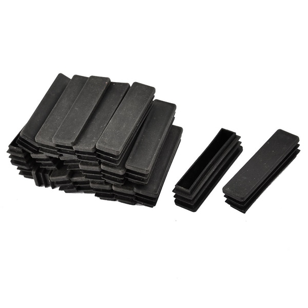 Unique Bargains 20 Pcs Antislip Plastic Rectangle 58mm x 14mm Chair Foot Cover Table Furniture Leg Protector Black
