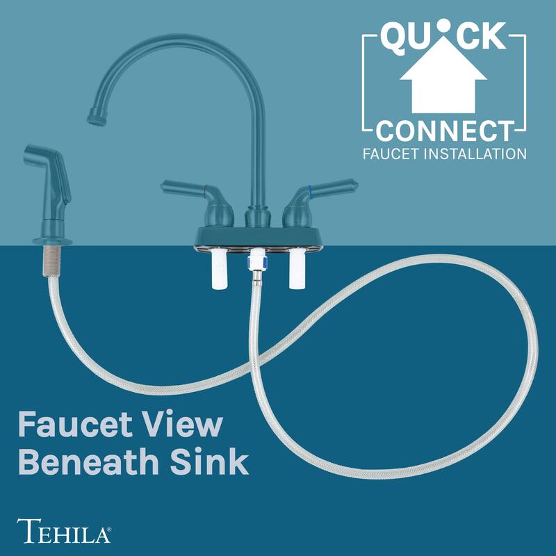TEHILA Black 16-Gallon Space Saver Utility Sink Laundry Tub with Gooseneck Faucet