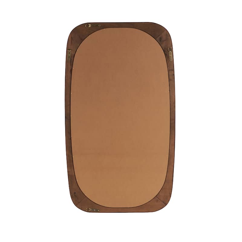 Wood Oval Wall Mirror - Dark Brown or Brown - Roche River Decor