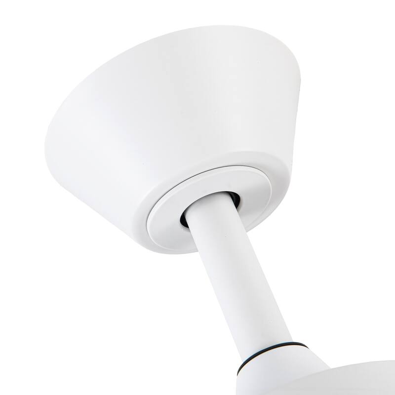 52-inch Modern Plywood 5-blade White Ceiling Fan with Light and Remote