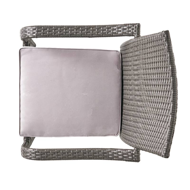 Outdoor PE Rattan Stacking Chair with Iron Frame(Set of 4)