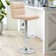 Bar Stools Adjustable Armless Swivel PU Leather Barstools Set of 2