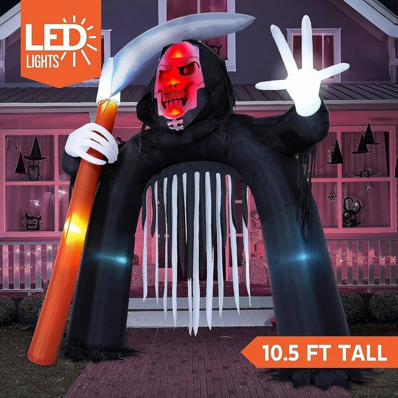 10.5 FT Halloween Inflatable Grim Reaper Archway