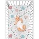 preview thumbnail 4 of 4, Pop Floral Rose Flowers Girl Fitted Crib Sheet - Blush Pink Teal Turquoise Aqua Blue Grey Flower Boho Shabby Chic Watercolor