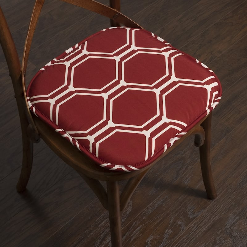 Sweet Home Collection Mirage Hexagonal Memory Foam No Slip Back Chair Pad Cushion 16" x 16"
