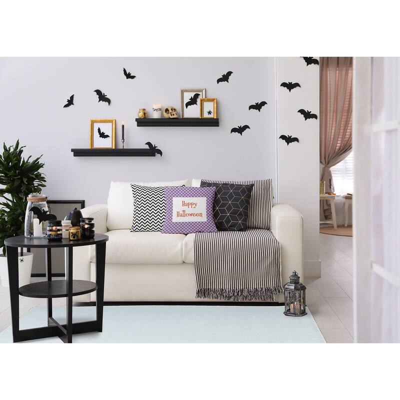Halloween Happy Halloween Checks Accent Pillow