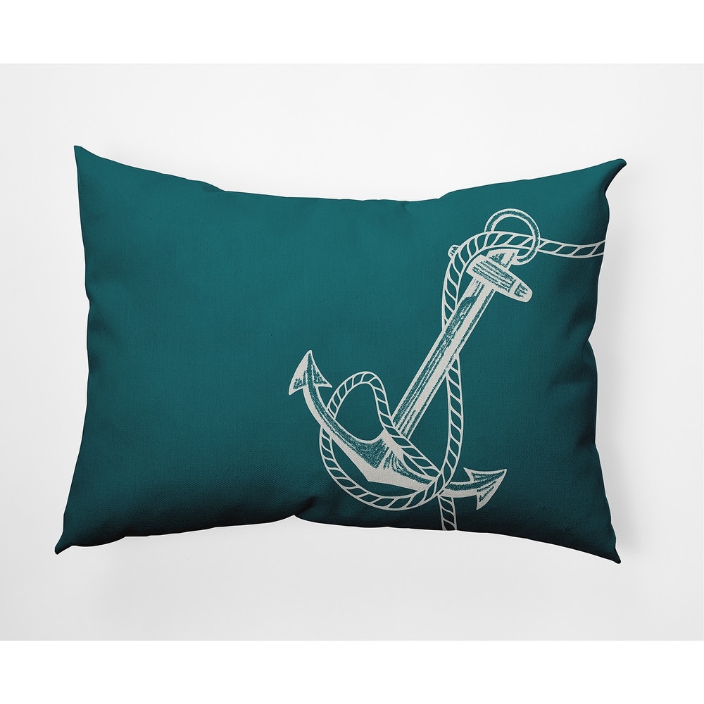 Anchored Nautical Decorative Indoor Pillow