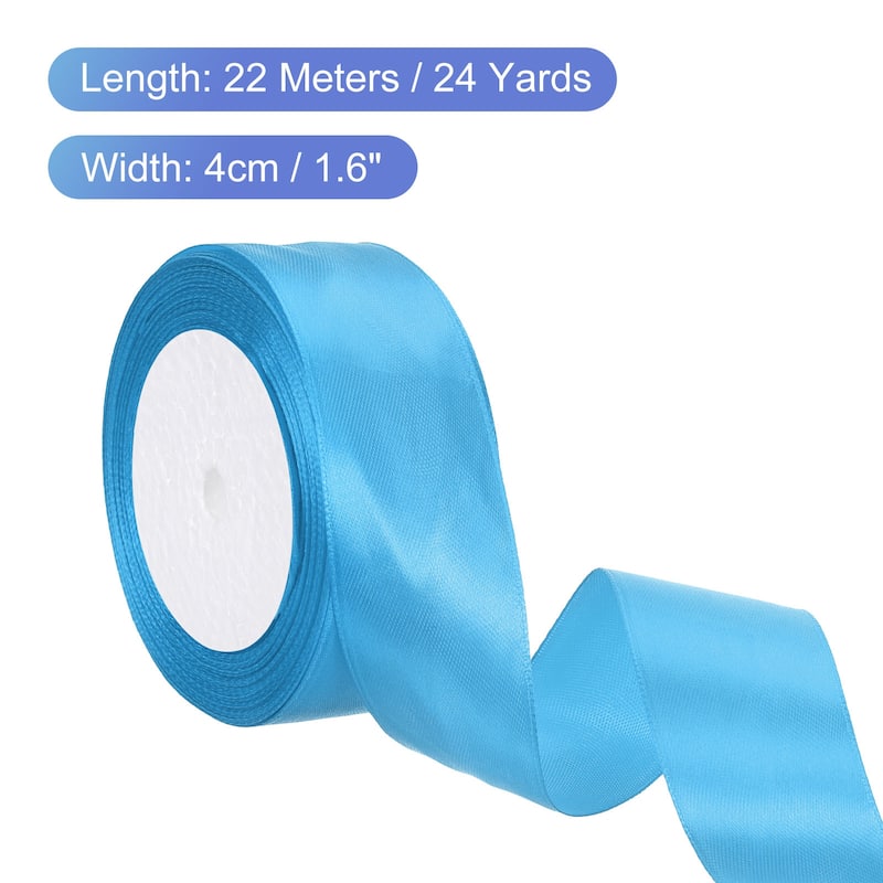 24 Yards Satin Ribbon Polyester for Gift Decoration - Lake Blue