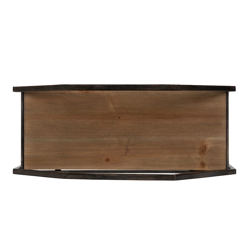 Kate and Laurel Adela Rustic Wood and Metal Wall Shelf