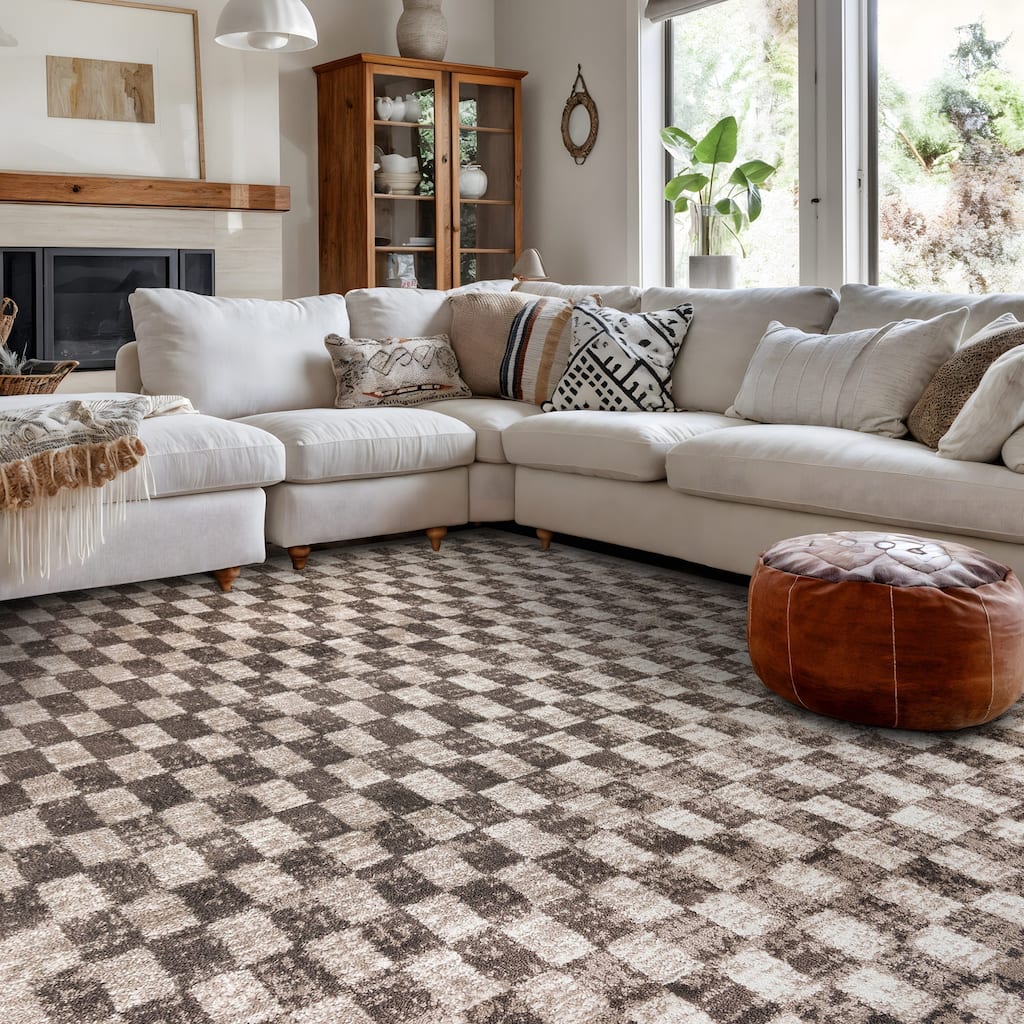 World Rug Gallery Contemporary Checkered Area Rug