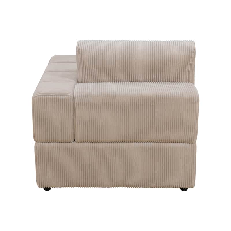 104'' Modern 5 Seaters Corduroy Sectional Sofa with 2 Ottomans, U-Shaped Modular Couch