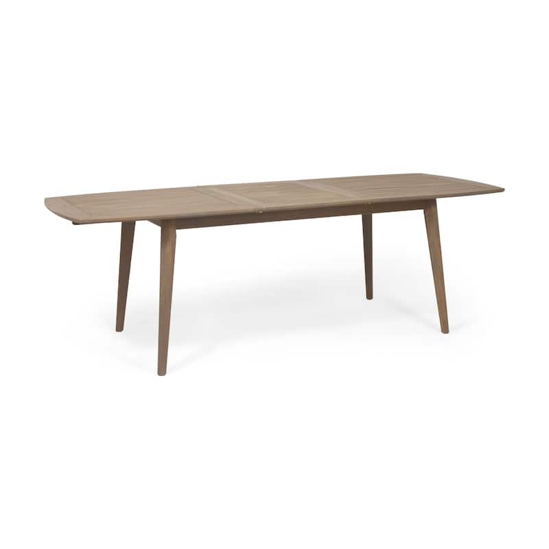 Roomfitters Outdoor Acacia Wood Expandable Dining Table, Stylish and Durable Design for Patio and Garden Use, Gray