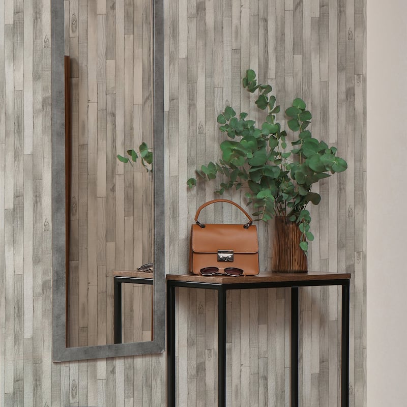 Galerie Wallcoverings Woods and Wicker Collection Wood Plank Effect Matte Finish Vinyl on Non-woven Wallpaper Roll