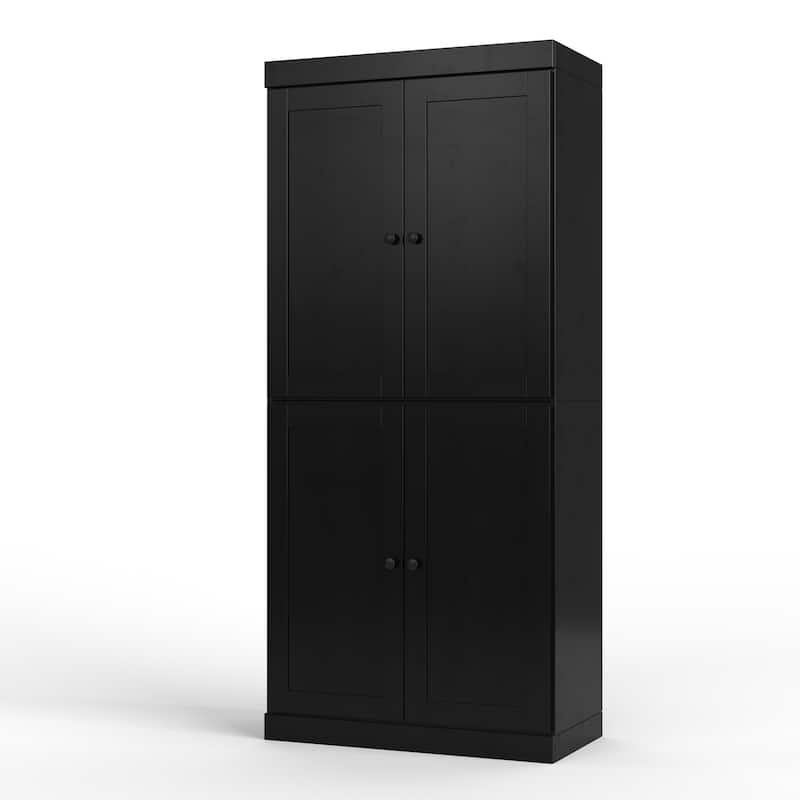 Palace Imports 100% Solid Wood 32" Pantry Cabinet with Shaker Doors, 2-Drawers and Adjustable Shelves