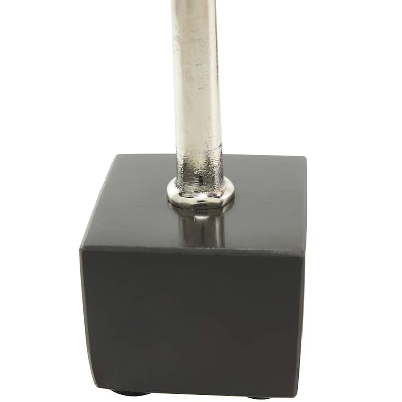 Silver or Black Aluminum Slim Candle Holder with Black Block Bases (Set of 2)