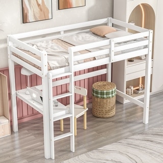 Multifunctional Design Twin Size Loft bed with Built-in Desk