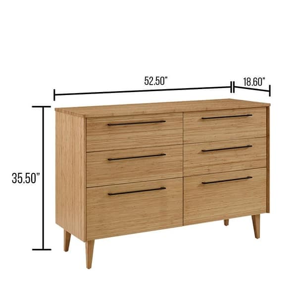 Greenington SIENNA Bamboo Six Drawer Dresser - Caramelized Greenington SIENNA Bamboo Six Drawer Dresser - Caramelized