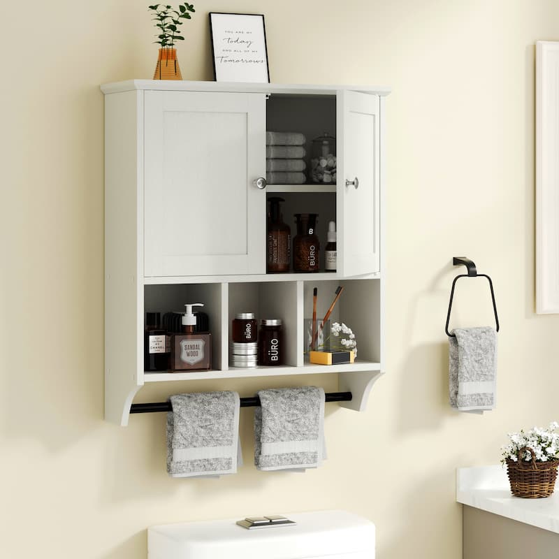 Futzca Bathroom Cabinet Wall Mounted, Storage Cabinet with Doors and Shelves