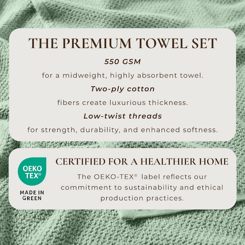 100% Cotton Acacia Collection Ultra Absorbant Popcorn Bath Towels