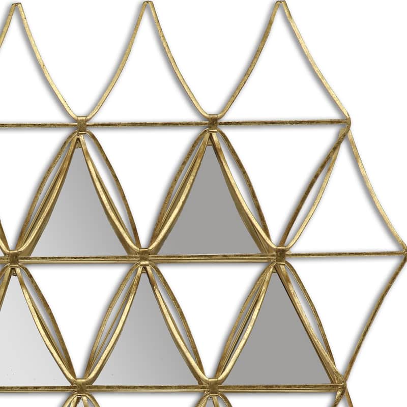 HomeRoots 36" Gold Metal Accent Mirror - 35.00 in. x 36.00 in. x 3.00 in.