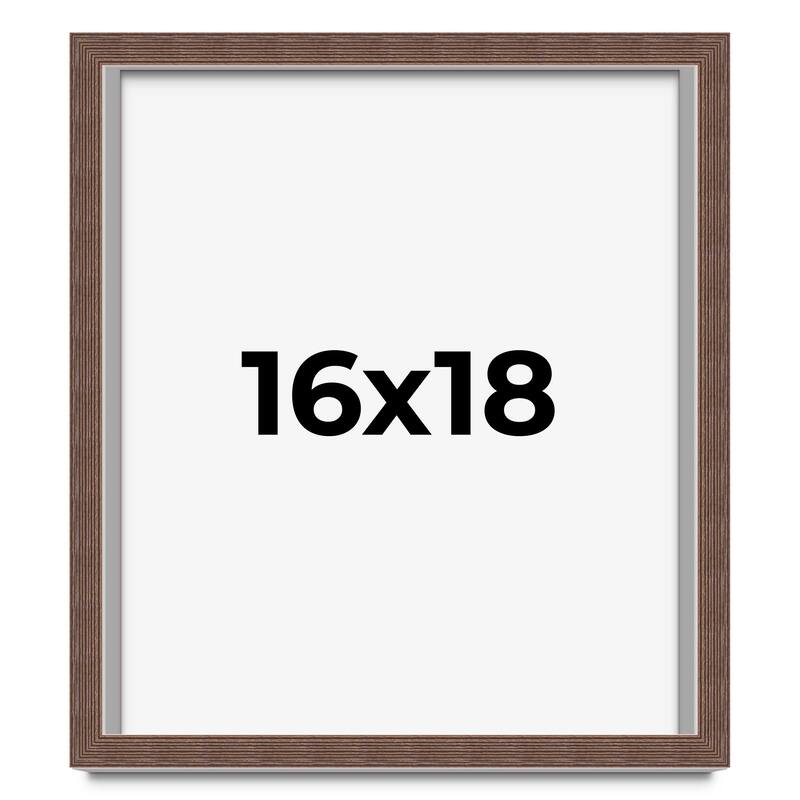 16x18 Shadow Box Frame Brown | 1.125 inches Deep Real Wood Rustic