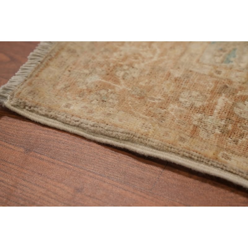 Hand Knotted Oriental 100% Wool Carpet Traditional Floral Brown Ziegler Runner Rug - 11' 8'' X 3' 1''