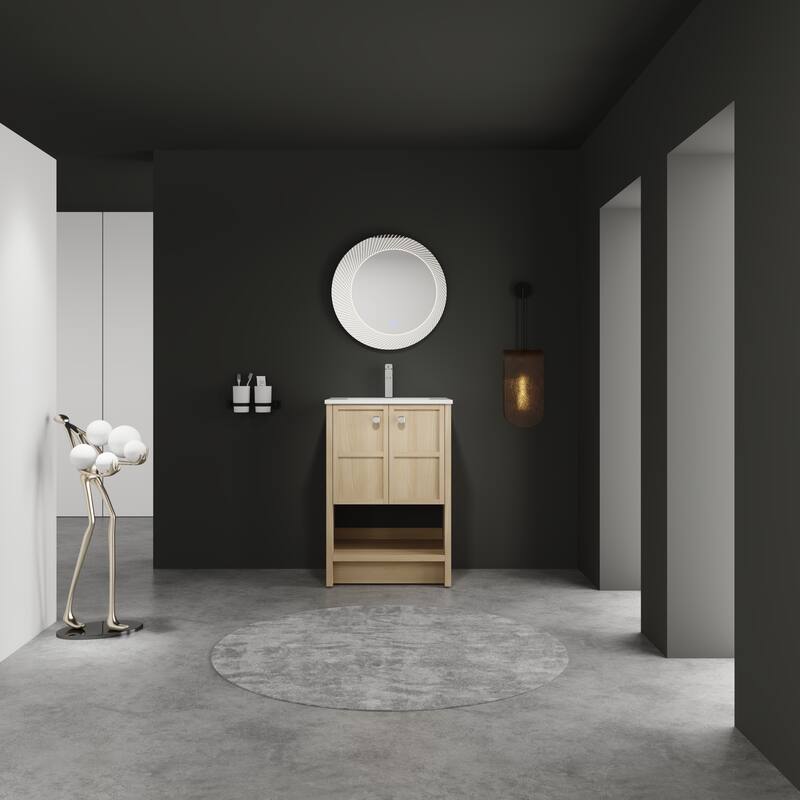 24" Freestanding Bathroom Vanity whit Ceramic Sink