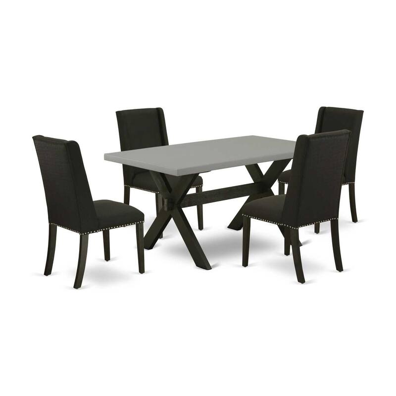 Modern 5-Piece Dining Set - Rectangular Table & 4 Chairs - Kitchen Dining Room Furniture - 60