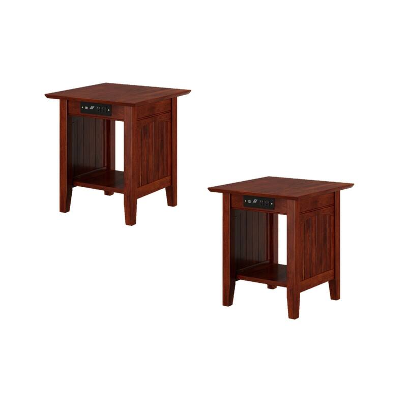 AFI Nantucket End Table Set of 2 with Built-in Charger