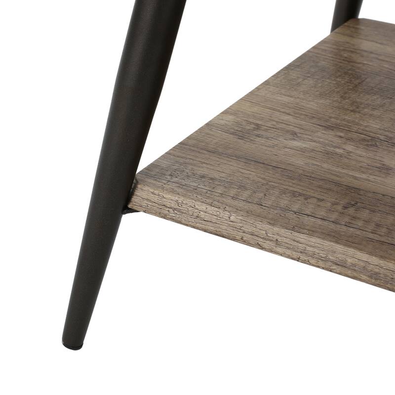 Mid-Century Modern Coffee Table 2 Tier Coffee Table Stylish Coffee Table with Lower Shelf for Living Room