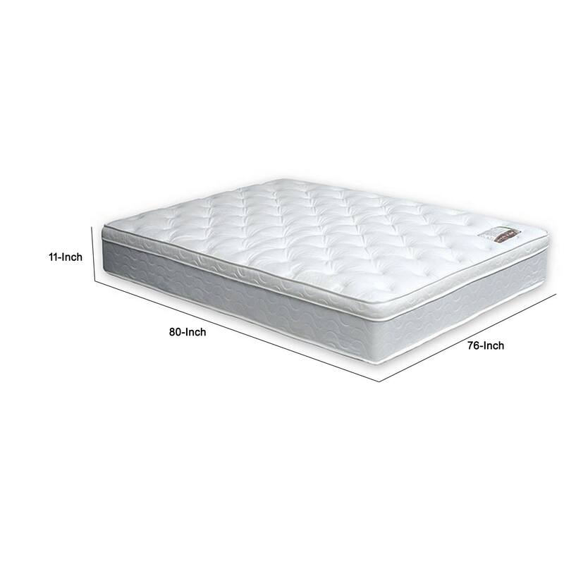 Fima 11 Inch King Size Pillow Top Mattress, Medium Firmness Hi Density Foam