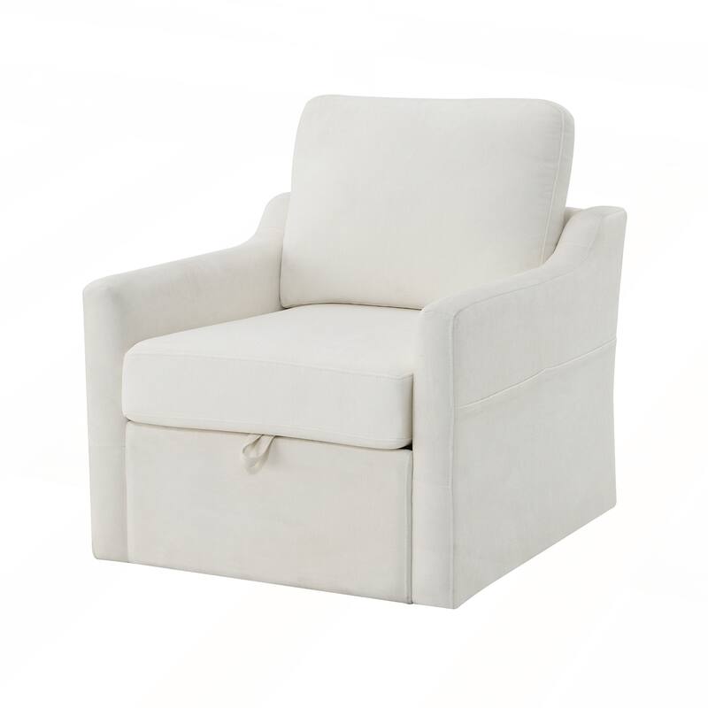 Swivel Arm Chair with Soft Chenille Fabric