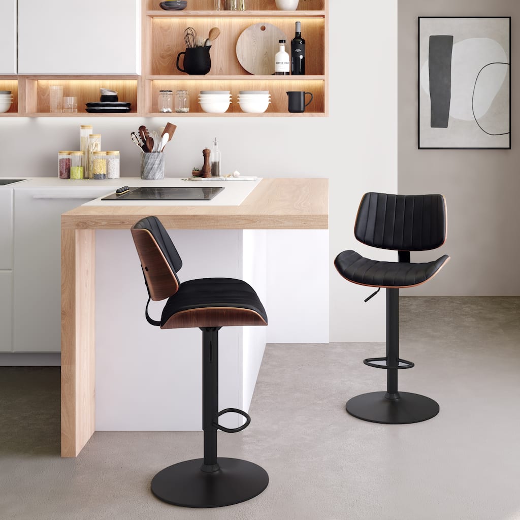WYNDENHALL Annie Mid Century Modern Adjustable Bar Stool - 20.5"D x 19.7"W x 36.22 - 44.09 "H
