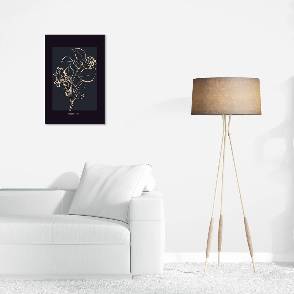 Wynwood Studio Canvas Abstract A Modern Simple Rose Black and Light Gray Modern & Contemporary Wall Art Canvas Print