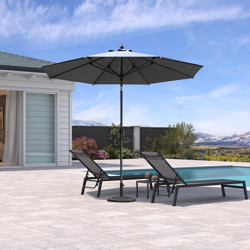 PURPLE LEAF Durable Solid Outdoor Market Umbrella Patio Table Umbrella