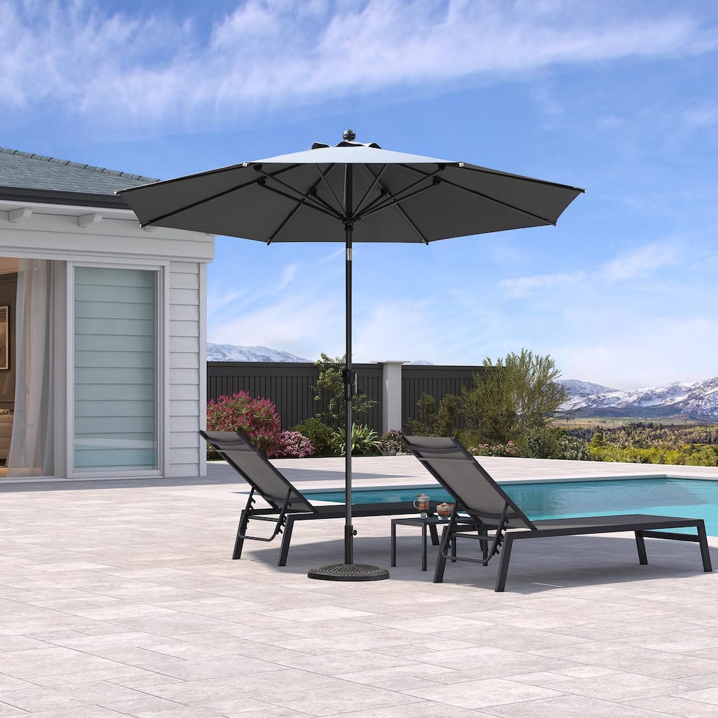 PURPLE LEAF Durable Solid Outdoor Market Umbrella Patio Table Umbrella