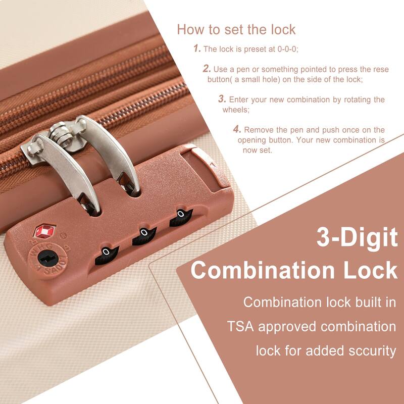 3 Piece ABS Expandable Hardshell Lightweight Suitcases with TSA Lock