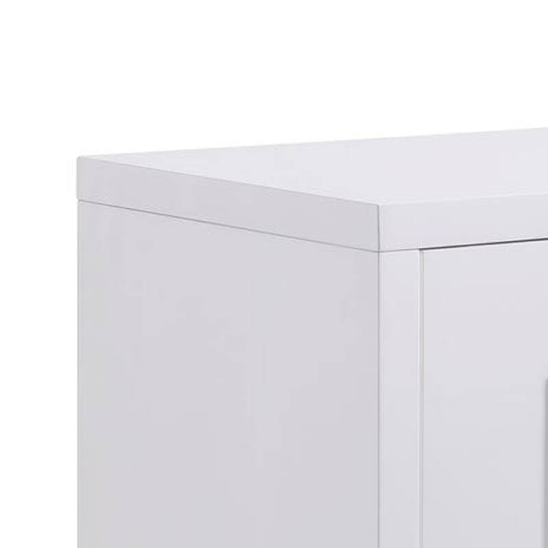 Cid Laha Sideboard Buffet Cabinet, 79 Inch, 4 Doors, White, Champagne Gold