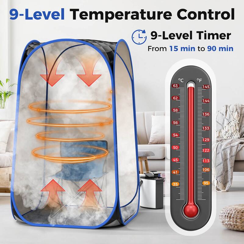 Gymax Portable Home Sauna Full Body Steam Sauna Tent w/ 3L Steam